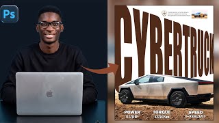 Tesla Cybertruck Poster Design Tutorial | Photoshop Manipulation for Beginners