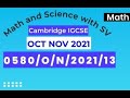 IGCSE Mathematics Core Oct/Nov 2021 Paper 13 (0580/2021/O/N/13)