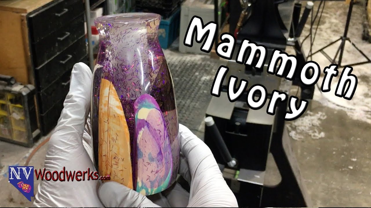 Woodturning a Bud Vase Made of 10,000 Year Old Mammoth Ivory Resin Cast in Alumilite | Dunkin Junk