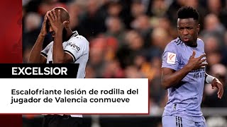 Escalofriante lesión de rodilla del jugador de Valencia conmueve