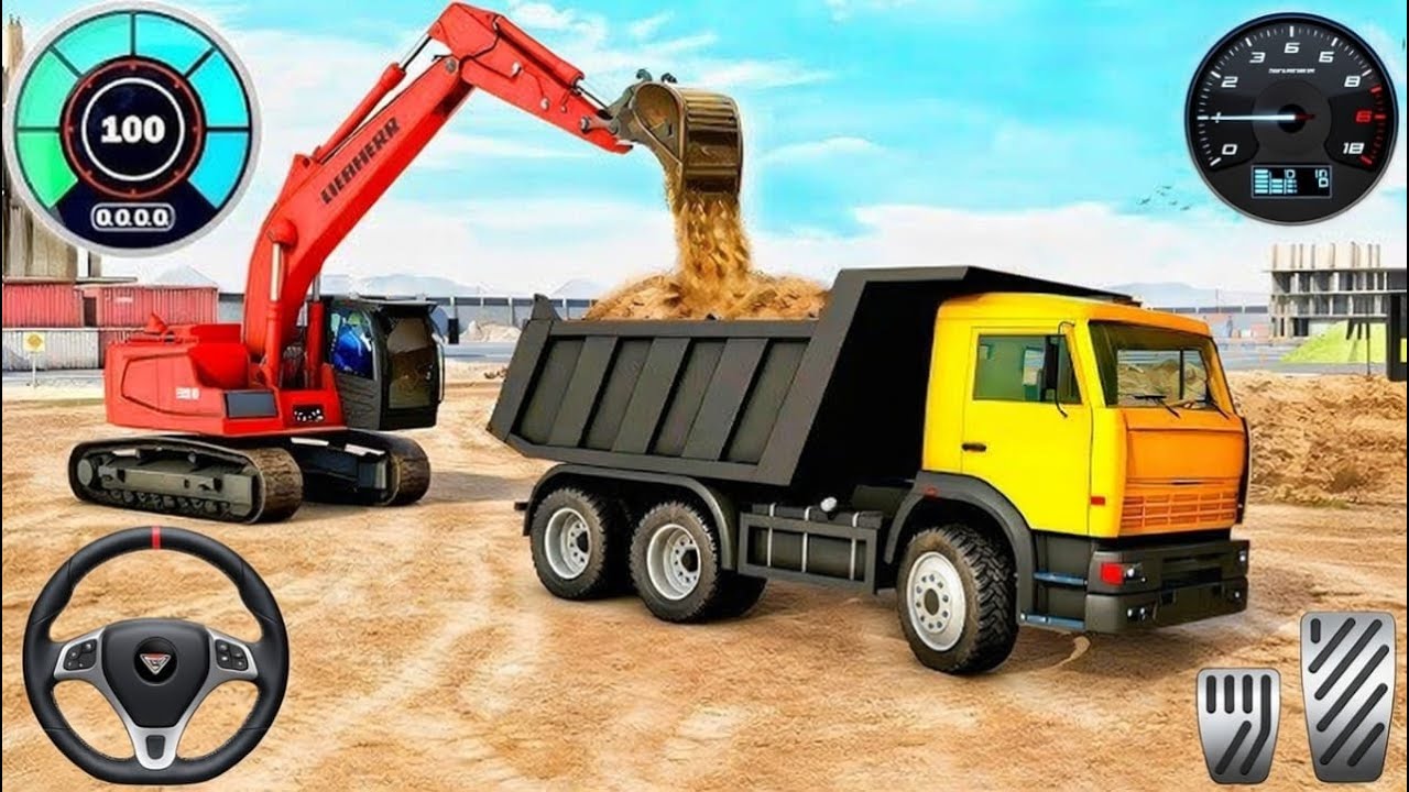 🚧New Large City Road Construction Simulator game - 🛑Rescue excavator Game - Android Gameplay