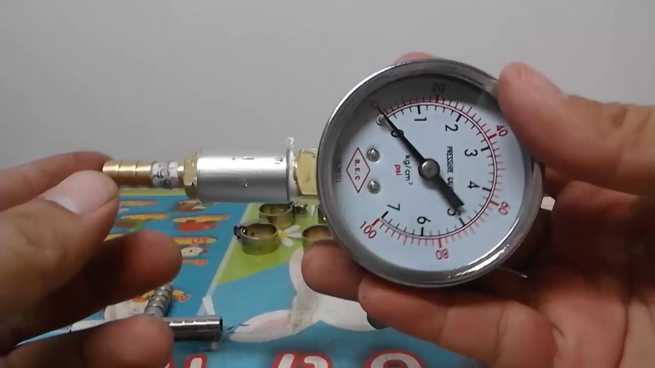 ทำปั๊มลมจากคอมตู้เย็น ตอน4 (ใส่เกจ์วัดแรงดันลม)