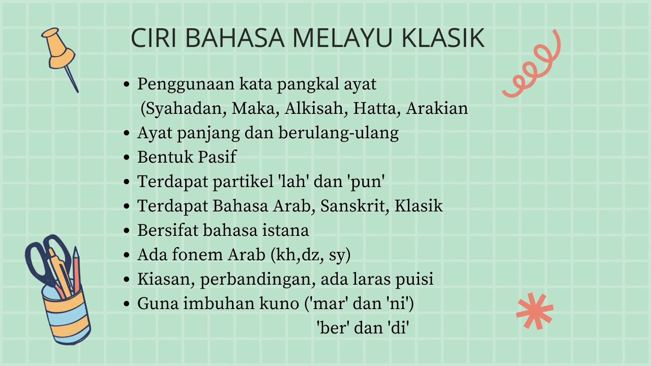 Bahasa melayu klasik ke bahasa melayu standard