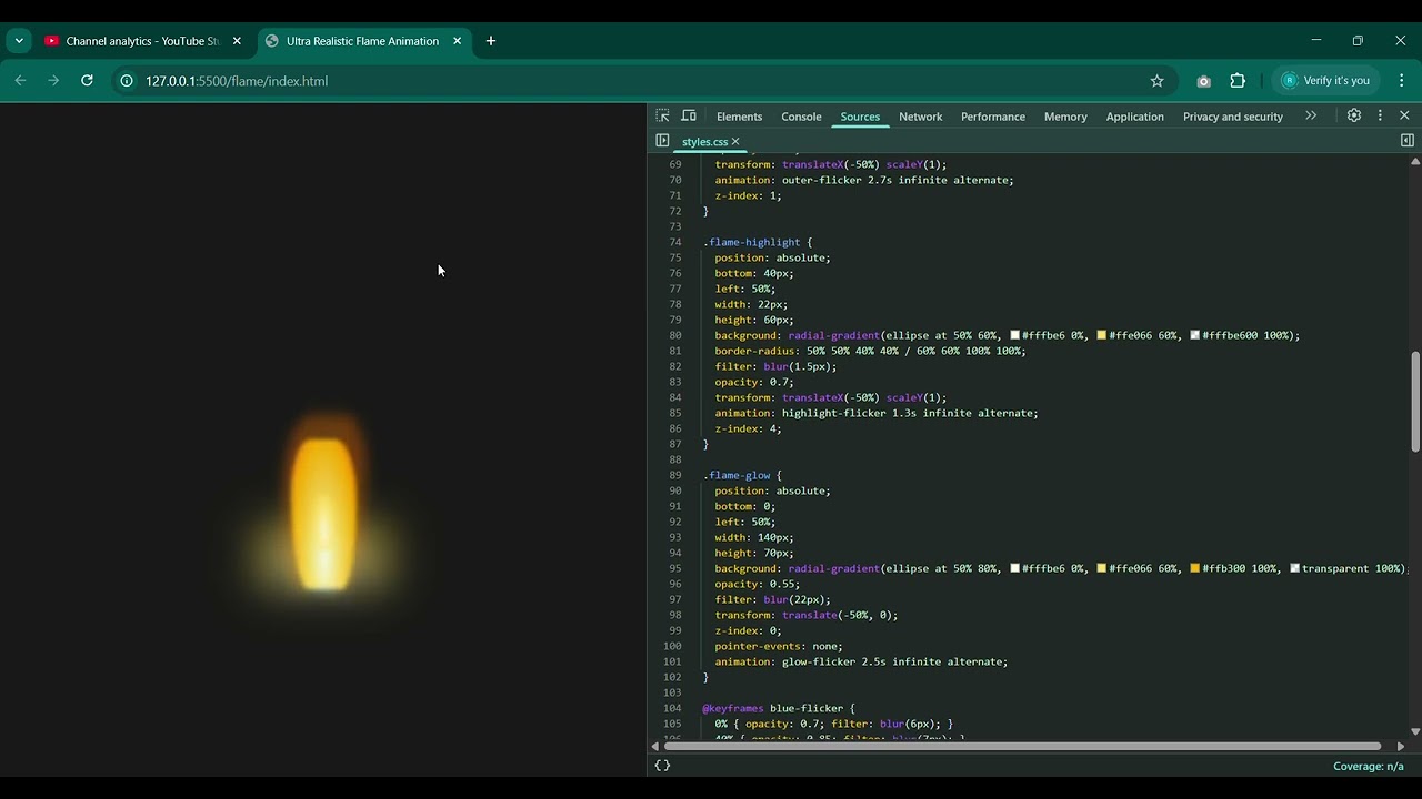 Ultra Realistic Flame Animation using Pure CSS & JavaScript | Fire Effect for Hero Backgrounds