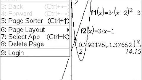 Points of intersection: Linear and Quadratic Graphs with CAS