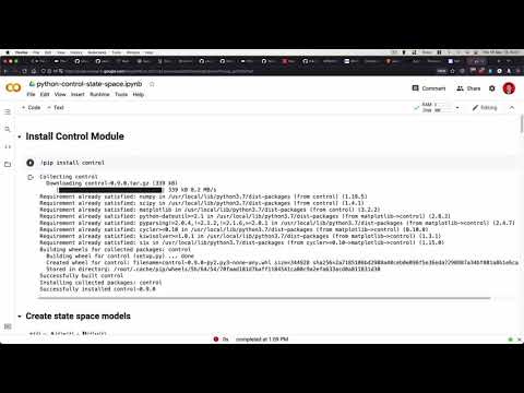 Create State Space Model in Python with Control Module