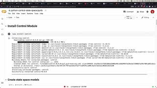 Create State Space Model in Python with Control Module