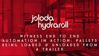 Pallets Automatically Loaded and Unloaded From a Trailer with Slipchain Pallet Loading