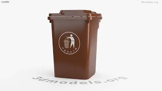 Outdoor Trash Can Brown 50L 3D model by 3DModels.org