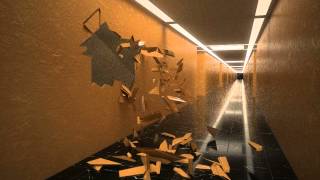 Another wall explosion experiment with Blender and Thea render