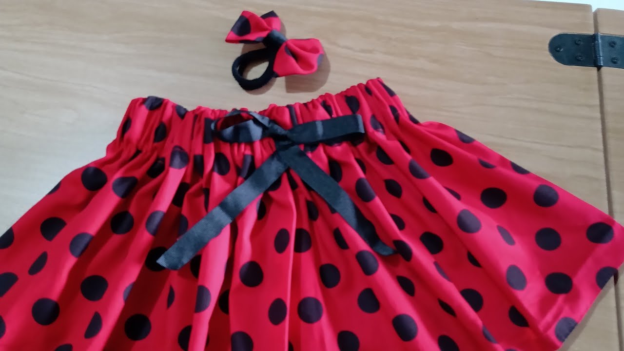 Como fazer Saia (com elástico) e Laço Infantil