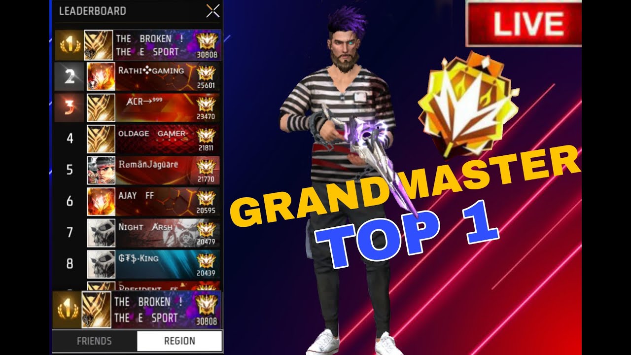RANK PUSH TO TOP 1 | REGION OR WHAT | FREE FIRE MAX LIVE | GAMING WITH ...