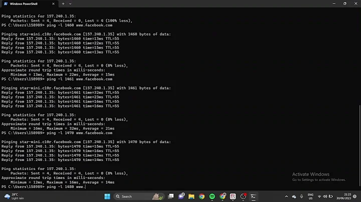 Finding The Maximum Transmission Unit (MTU) of a Network