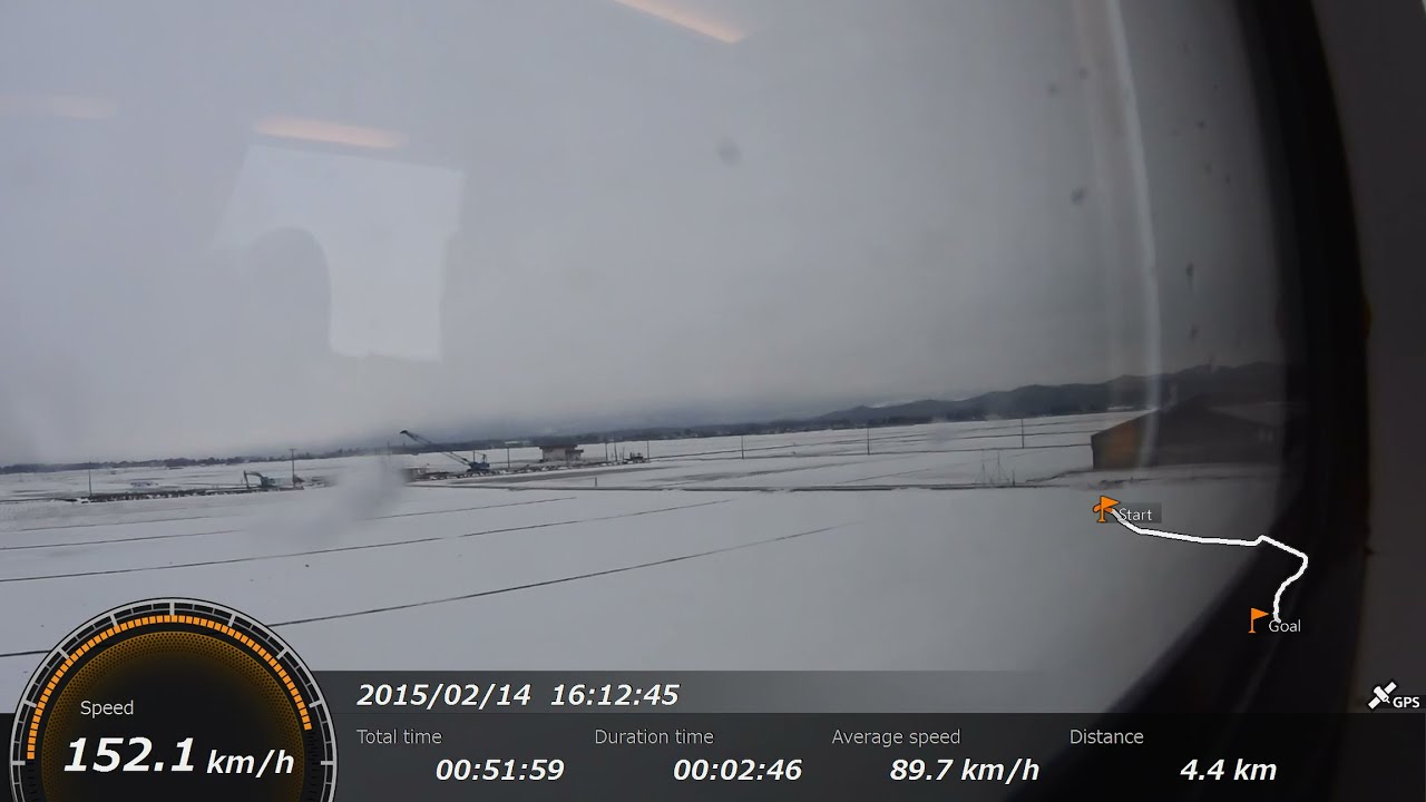 最後の力走　特急はくたか　１７号　直江津　越後湯沢　GPS速度計付