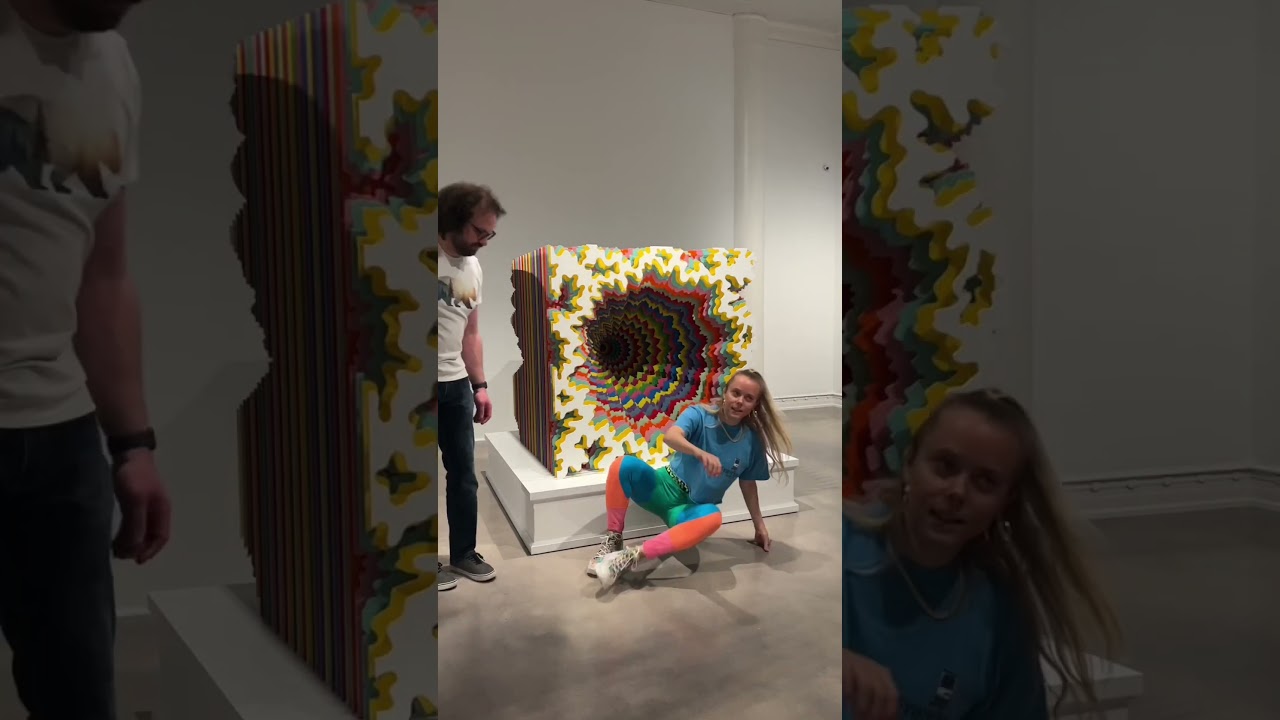 Timelapse assembling Jen Stark's 4x4x4 at Forest Lawn Museum #shorts