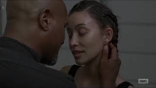 Father Gabriel and Rosita kiss - TWD 9x06