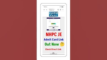 Link NHPC JE Admit Card 2025 Kaise Nikale How to Check/Download NHPC Junior Engineer Admit Card 2025