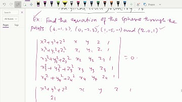 Analytical solid geometry : - ( Equation of sphere through four points ; Solving problem ) - 74.
