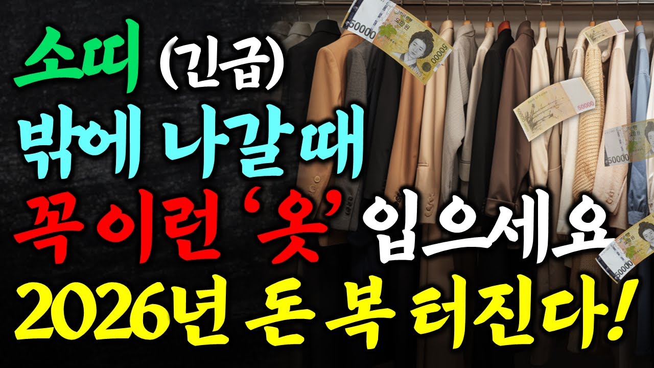 소띠는 반드시 이런 옷을 입어야 합니다 꼭 이런 옷 입고 나가세요 입는 순간 금전운 들어온다 2026년 소띠 옷차림 운세 금전운 소띠운세