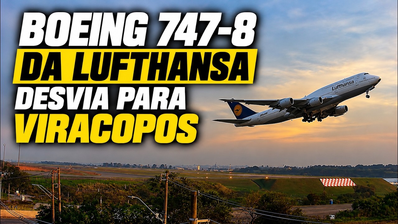 Boeing 747-8 da Lufthansa desvia para Viracopos durante voo entre Frankfurt e Buenos Aires
