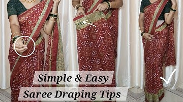 🎆Diwali Special Beautiful Bandhni Saree Draping Tutorial Very Easy Way🙏
