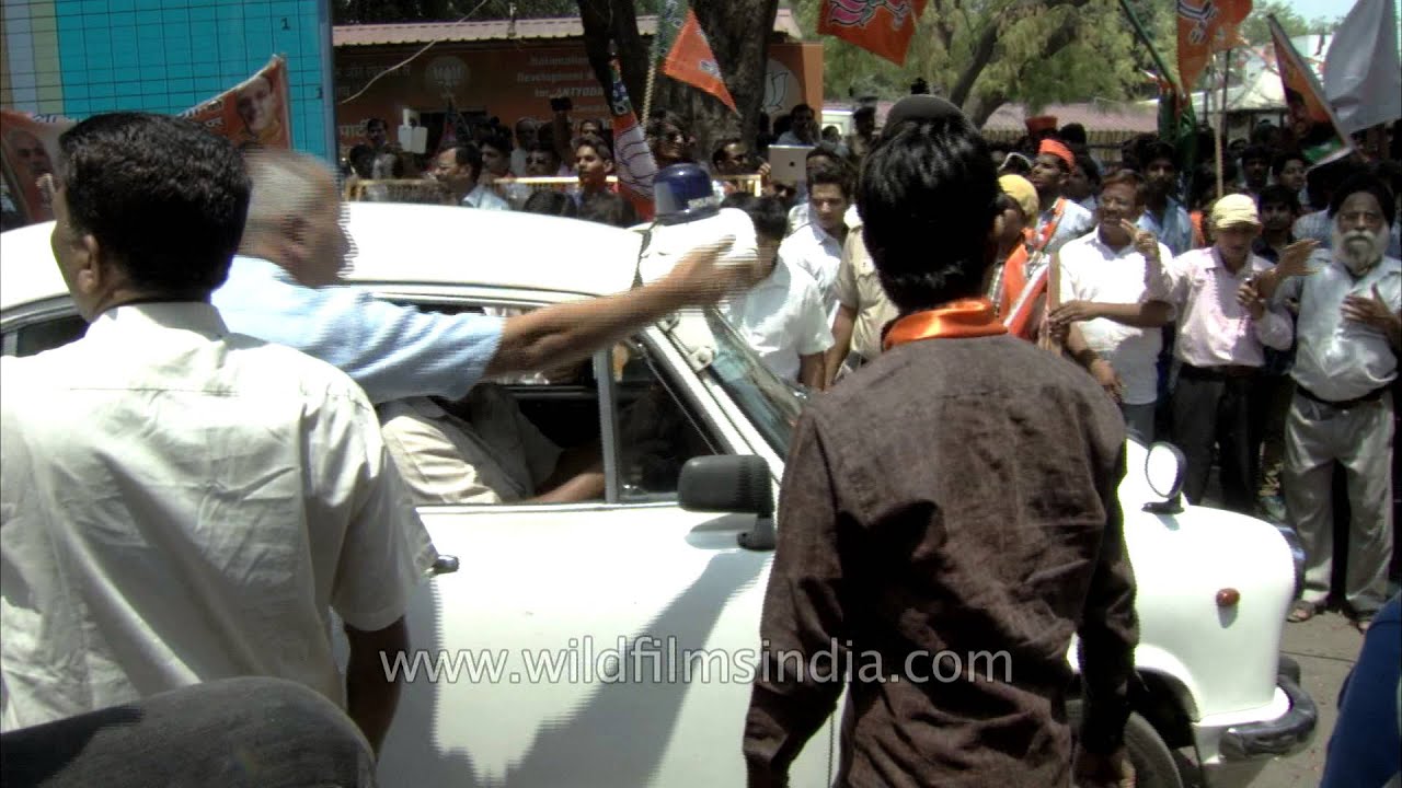Party workers and supporters flocked the Bharatiya Janata Party central office