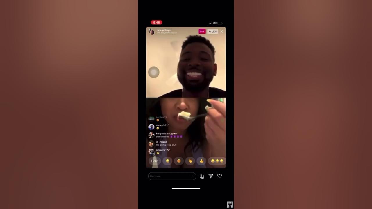 Nate got keys is on IG LIVE with his Crush Yasmine talking about onlyfan page YouTube