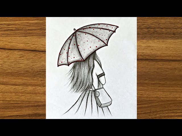 How to draw Couple With Umbrella - step by step -- - video Dailymotion