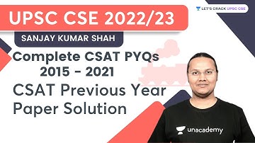 Complete CSAT PYQs 2015 - 2021 | CSAT Previous Year Paper Solution by SSM SIR IIT DELHI | Sanjay Sir