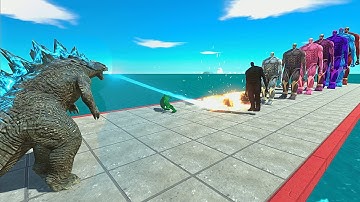 ALL Godzilla Forms VS 10 Levels of Colorful Colossal Titans - Animal Revolt Battle Simulator