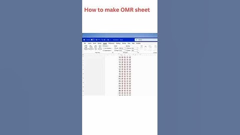 How to Make OMR sheet in Ms word #shorts #omr #tips #documents  #word #kaise #bnao