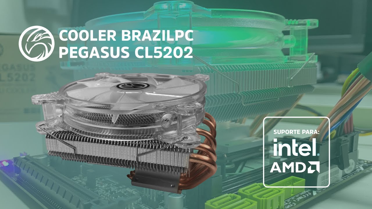 COOLER BRAZILPC GAMER PEGASUS CL5202 5 HEATPIPES ARGB 12CM PARA