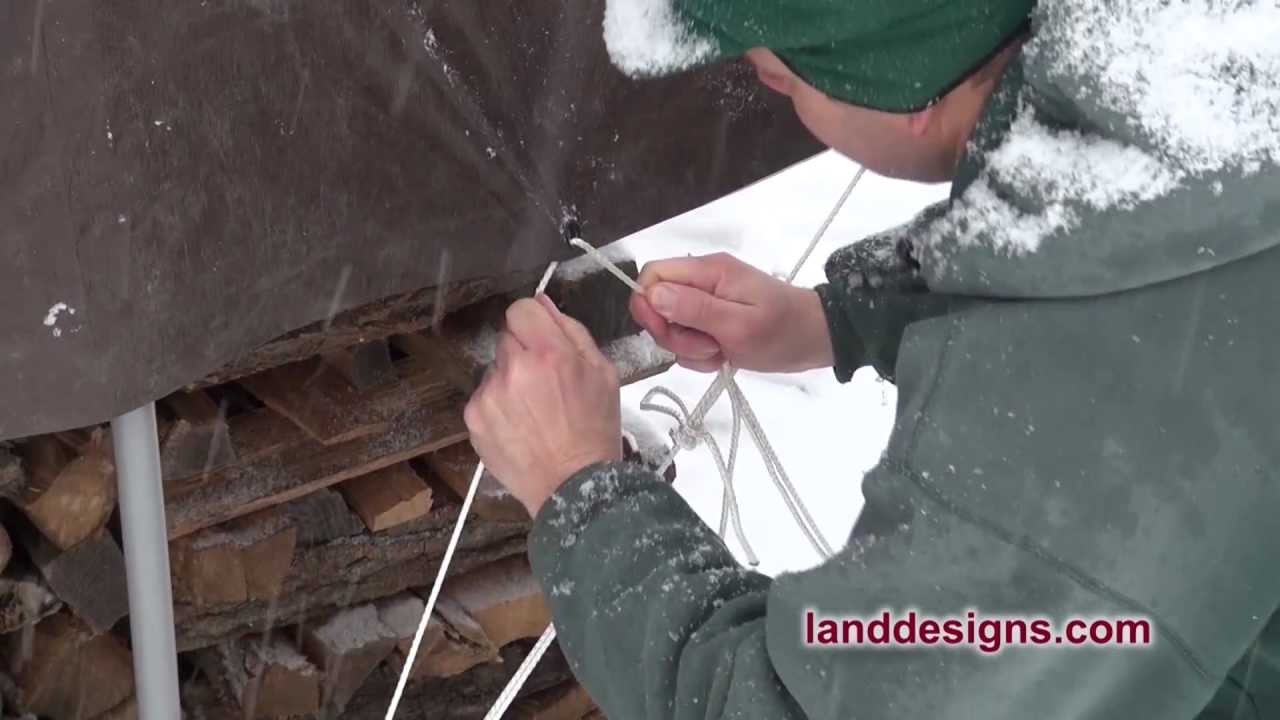 Firewood Wood Shed Update | How to Attach the Tarp - YouTube
