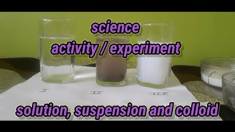 solution, suspension and colloid | science activity| science experiment