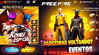 CORREE!! NOVO OURO ROYALE ESPECIAL? PEGUE O PET PORING, PUNHO SAITAMA E DATA DO CUBO? - FREE FIRE