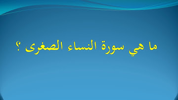 ما هي سورة النساء الصغرى ؟