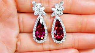 Cruzeiro Rubellite Earrings at 6.23 carats  by Kat Florence KF09485