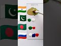 India pakistan  bangladesh russia flag colour mixing  independence day art shorts viral