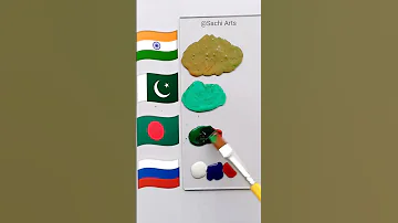 India🇮🇳 Pakistan 🇵🇰 Bangladesh🇧🇩 Russia🇷🇺 Flag Colour Mixing | Independence Day #art #shorts #viral