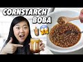 I Tried CORNSTARCH BOBA! Making Boba Pearls Without Tapioca Starch REVIEW