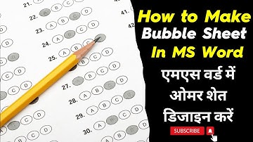 How to Make a Bubble Answer Sheet in MS Word || Exam Bubble Sheet