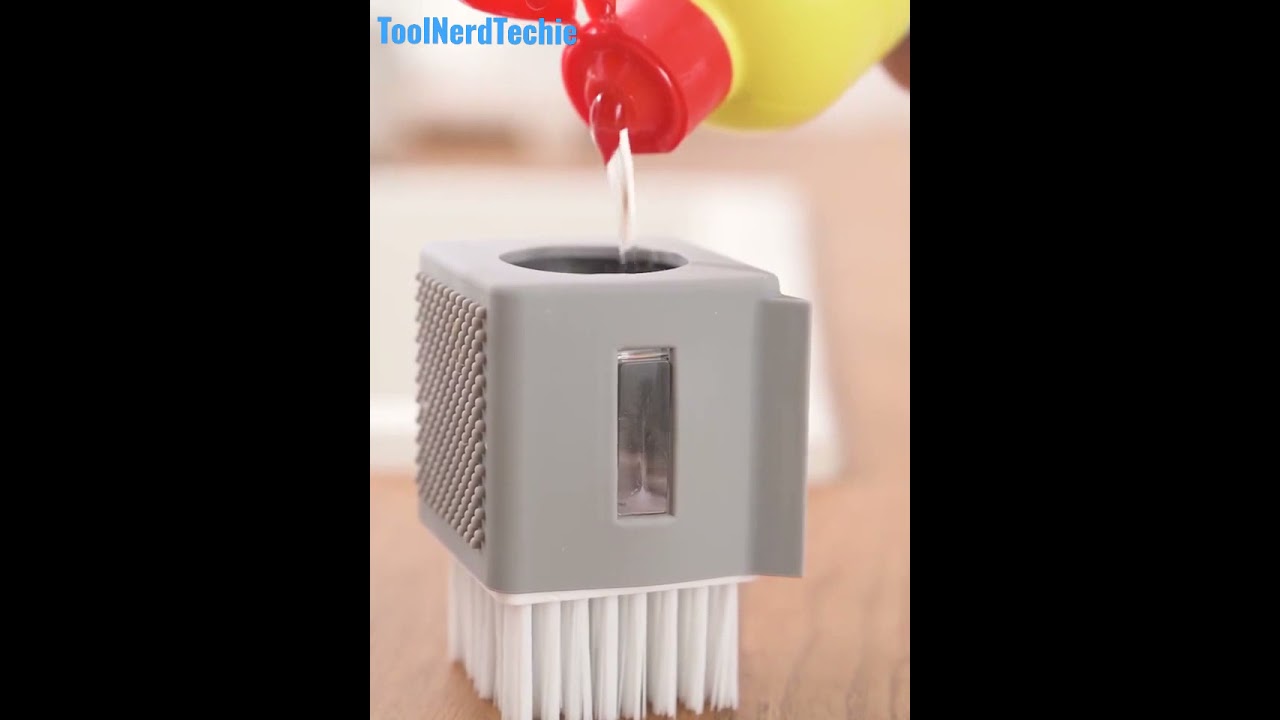 Automatic Liquid Cleaning Brush Kitchen Dish Brush With Liquid Soap Dispenser Pot Dish Brush