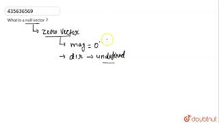 What is a null vector ?  | CLASS 11 | MOTION IN A PLANE  | PHYSICS | Doubtnut