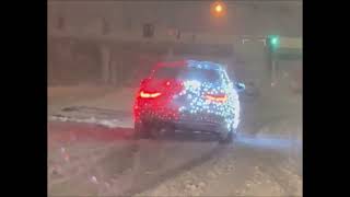 2025 Polar Vortex - Christmas Light Car sliding I-75 South of Dayton Ohio