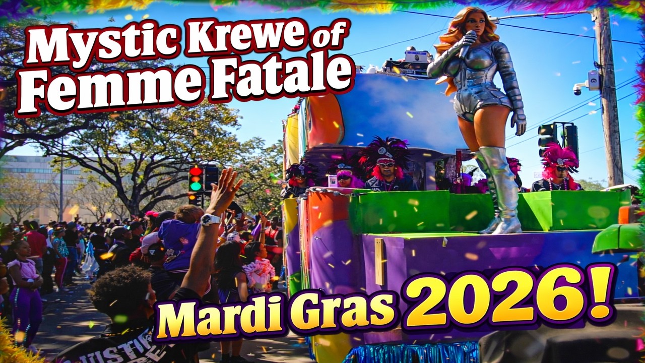 Mystic Krewe of Femme Fatale Parade, Mardi Gras 2026! The Rich Aunties Came Thru! 🖤❤🖤❤