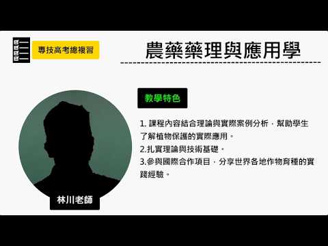 115專技高考總複習班-#農藥藥理與應用學-#林川-超級函授(志光公職‧函授權威)