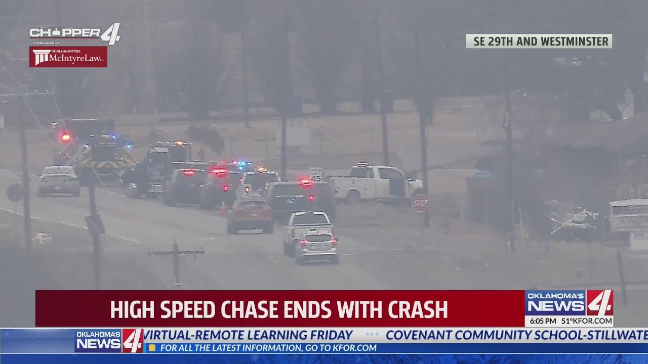 High speed chase ends with crash - YouTube