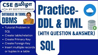 4.7 தமிழில் DDL and DML Queries in SQL practice questions with Answer