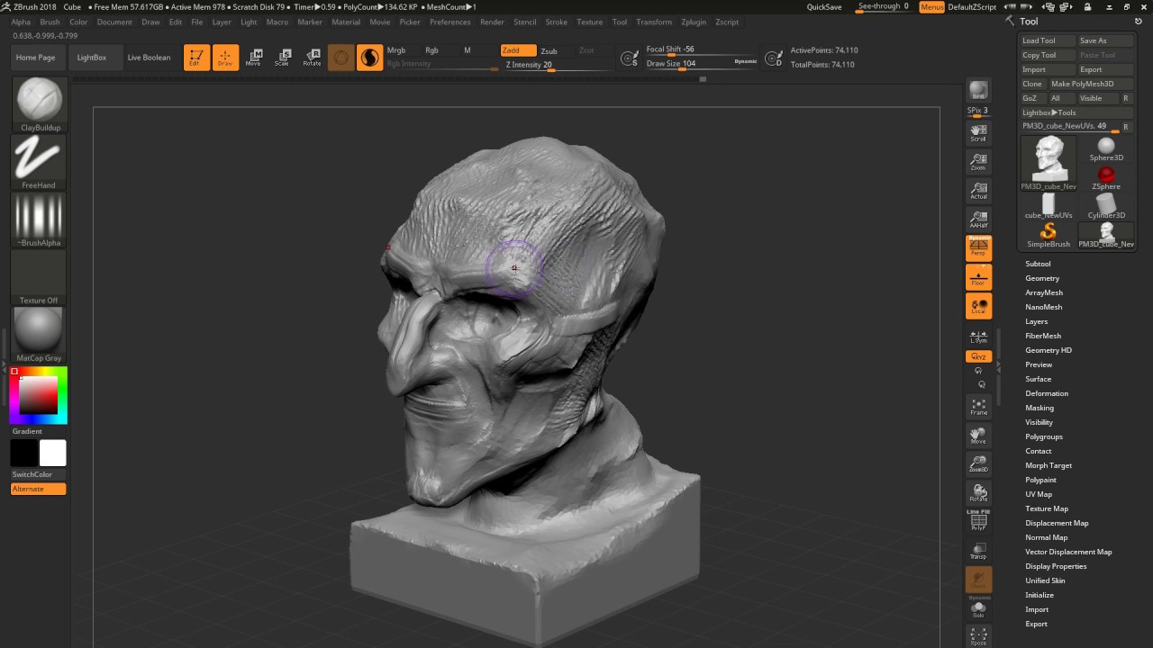 sketch on zbrush while working on a sculpt windows