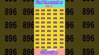 Find the number "869" #shorts #dailyquiz #quiz #easyquiz #maths #riddles